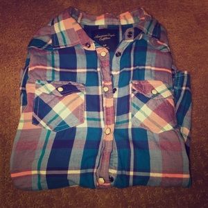 Woman’s striped collar shirt